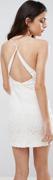 hands down lace dress with cut out back
