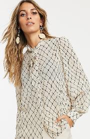 Printed Blouse With Volume Sleeve