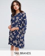 y.a.s tall allover floral printed shift dress