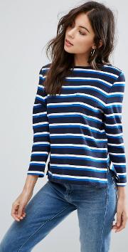 breton stripe long sleeved  shirt