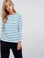 breton stripe long sleeved  shirt
