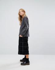 Check Wool Blend Culottes