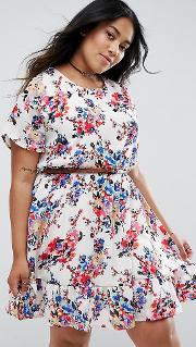 Belted Dress In Floral Print