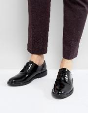 Leather Hi Shine Lace Up Derby Shoes
