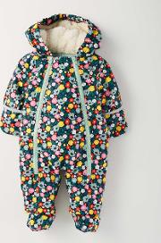 Girls Snowsuit Navy Paintbox Floral Ditsy  Boden