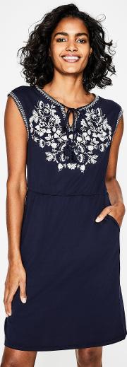 Catriona Embroidered Dress Navy Women