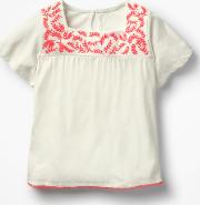 Embroidered Smock Top