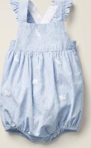 Frilly Bubble Romper Blue