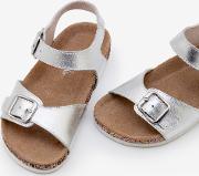 Leather Sandals Silver Girls