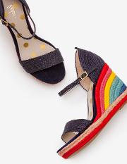 Lily Espadrille Wedges Navy Women