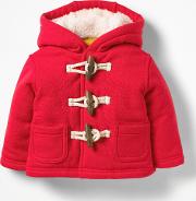 Shaggy Lined Duffle Coat Red