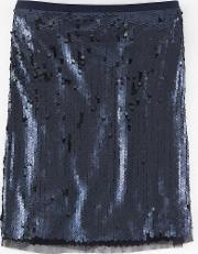 Statement Sequin Skirt Blue