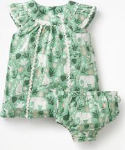 Tropical Printed Dress Green