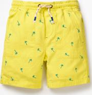 Washed Canvas Pull On Shorts Yellow Boys