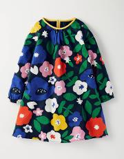Fun Printed Dress Navy Paintbox Floral Girls Boden 