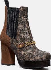 Chelsea Platform Bootie With Horse And Carriage Print
