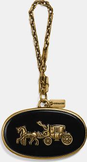 Horse And Carriage Plaque Bag Charm