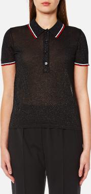 Women's Polo Shirt With Contrast Striping Trims