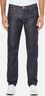 Men's Petit New Standard Mid Rise Jeans Selvedge Indigo W36l32 