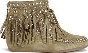 Women's Spirit Suede Fringed Ankle Boots Wilde Uk 3
