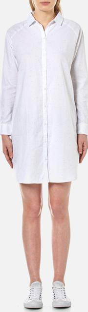 Women's Flecked Shirt Dress White