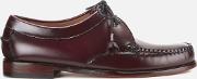 Men's Lace Up Leather Loafers Wine