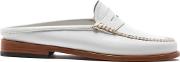 Women's Penny Slide Leather Loafers White