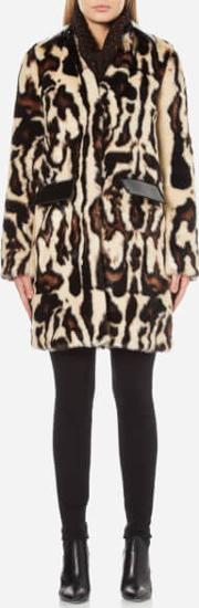 Women's Faux Fur Leopard Coat Multi Eu 38uk 10