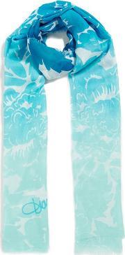 Women's Hanover Modal Floral Ombre Scarf Aqua