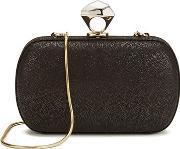 Women's Powerstone Minaudiere Sparkle Clutch Bag Caviar Black