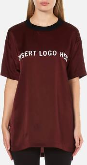 Women's Short Sleeve Logo T Shirt With Ribbed Trims Lacquer M Luk 8