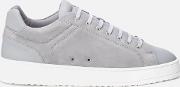 Mens Low Top 4 Leather Trainers Alloy Uk  Grey