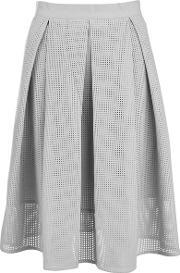 Women's Square Route Pu Skirt Grey Uk 10