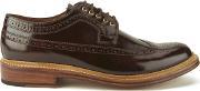 Men's Sid Hi Shine Leather Brogues Burgundy Uk 9