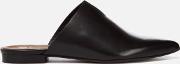 Women's Amelie Leather Pointed Flat Mules Black