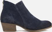 Women's Apisi Suede Heeled Ankle Boots Navy