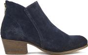 Women's Apisi Suede Heeled Ankle Boots Navy