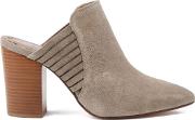Women's Audny Suede Heeled Mules Taupe