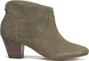 Women's Kiver Suede Heeled Ankle Boots Beige
