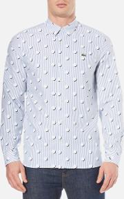  men's large polka dot long sleeve shirt admiral bluewhitewhite 