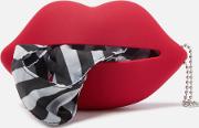 Women's Silicone Lip Foldaway Shopper Bag Red