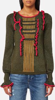  women's crew neck knitted jumper combo b m multi 