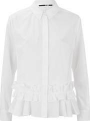 Women's Peplem Ruffle Shirt Optic White Eu 40uk 8