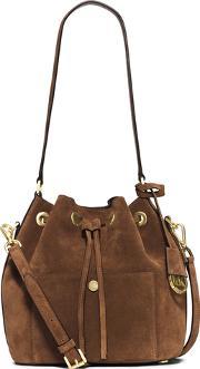 Women's Greenwich Suede Bucket Bag Dark Caramel