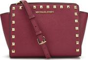 Women's Selma Stud Crossbody Bag Cherry