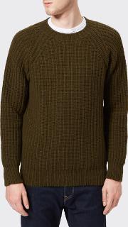 Officine Generale Men's Crew Neck Scottish Wool Knitted Jumper