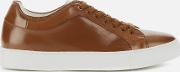Men's Basso Burnished Leather Cupsole Trainers