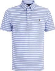 Stripe Cotton Polo Shirt Bluewhite Xl