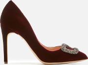 Women's Malory Swarovski Pebble Velvet Court Shoes Supernova