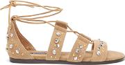 Women's Felicia Suede Lace Up Sandals Toffee